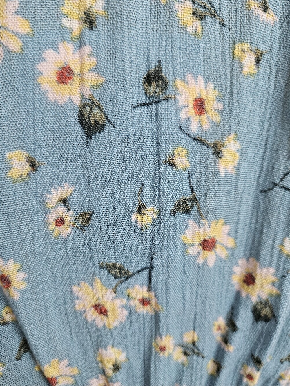 NWT REWIND Blue Floral Faux Button Front Ruffle Hem Maxi Dress | SZ M - Picture 6 of 11